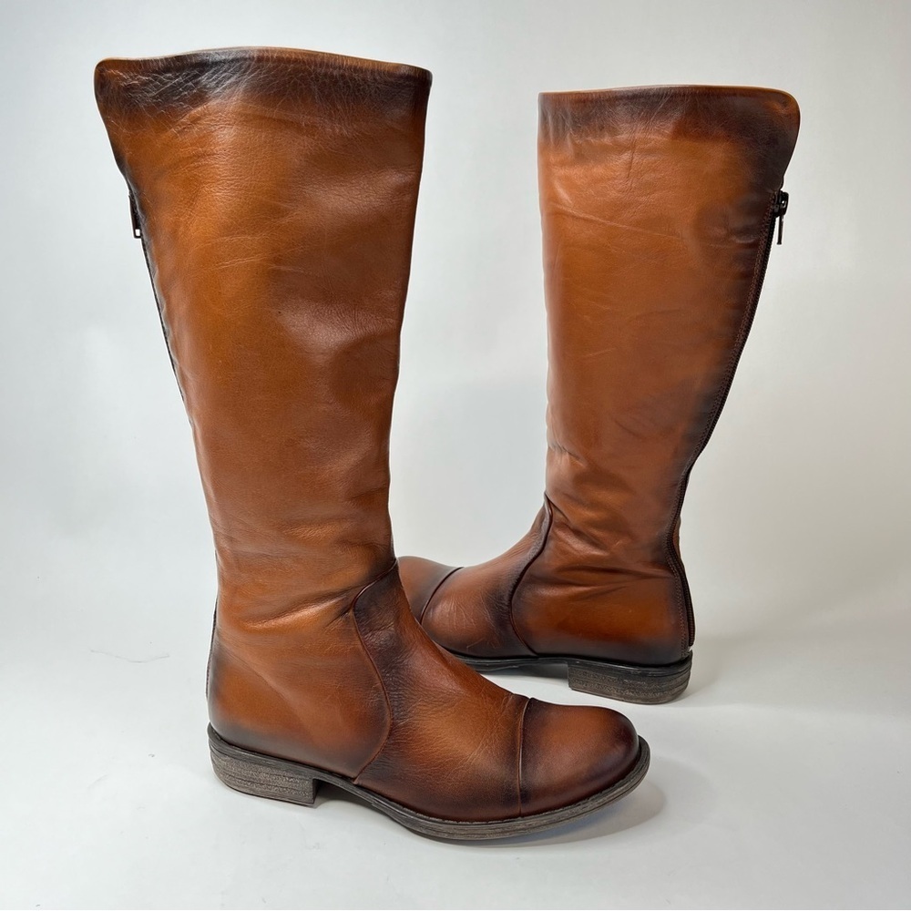 NEW MIZ MOOZ Lambert Camel Brown Distressed Soft Leather Tall Fall Riding Boots